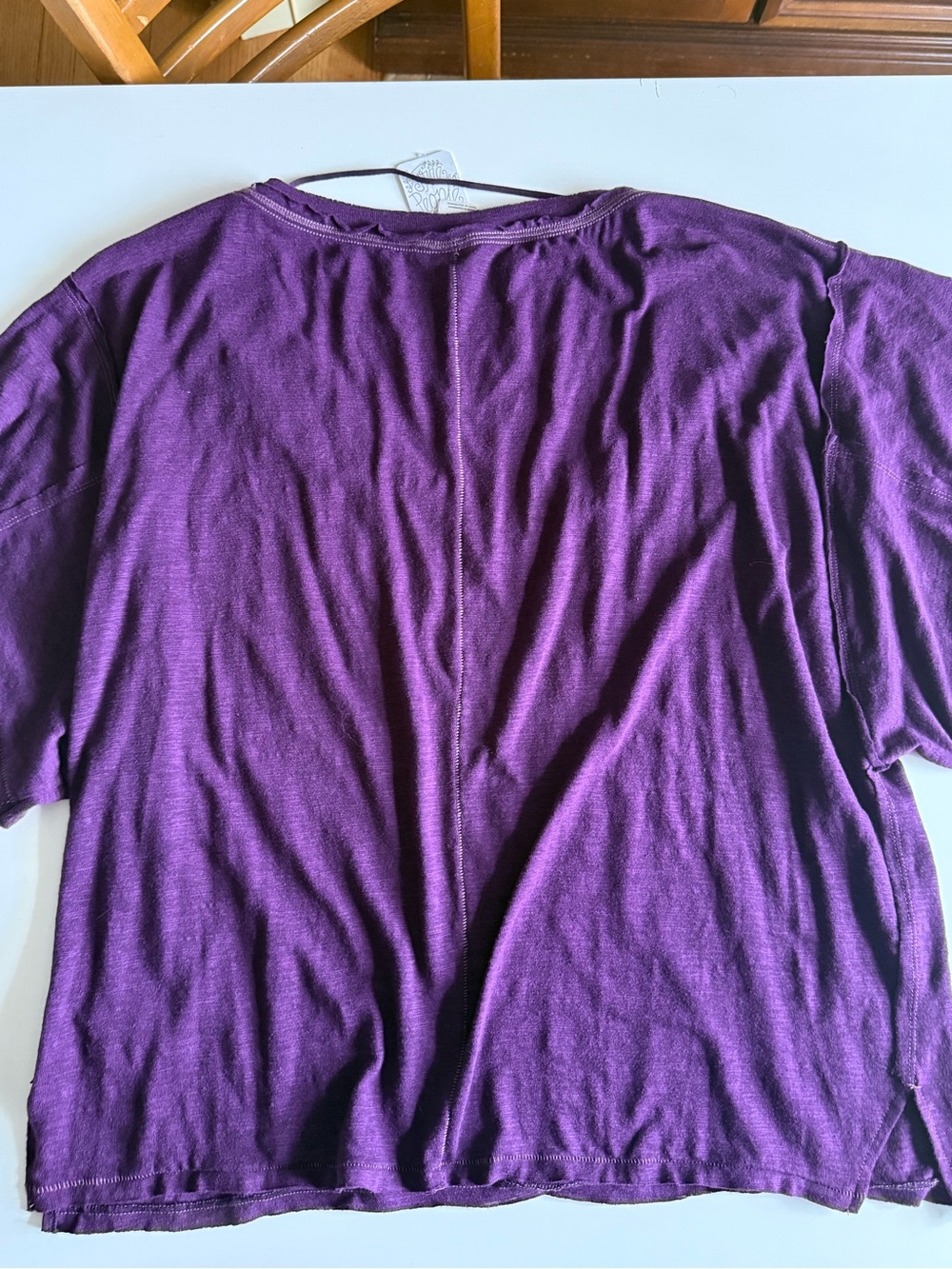 Free People (We the Free) V-Neck Oversized Tee in Purple - Picture 6 of 6